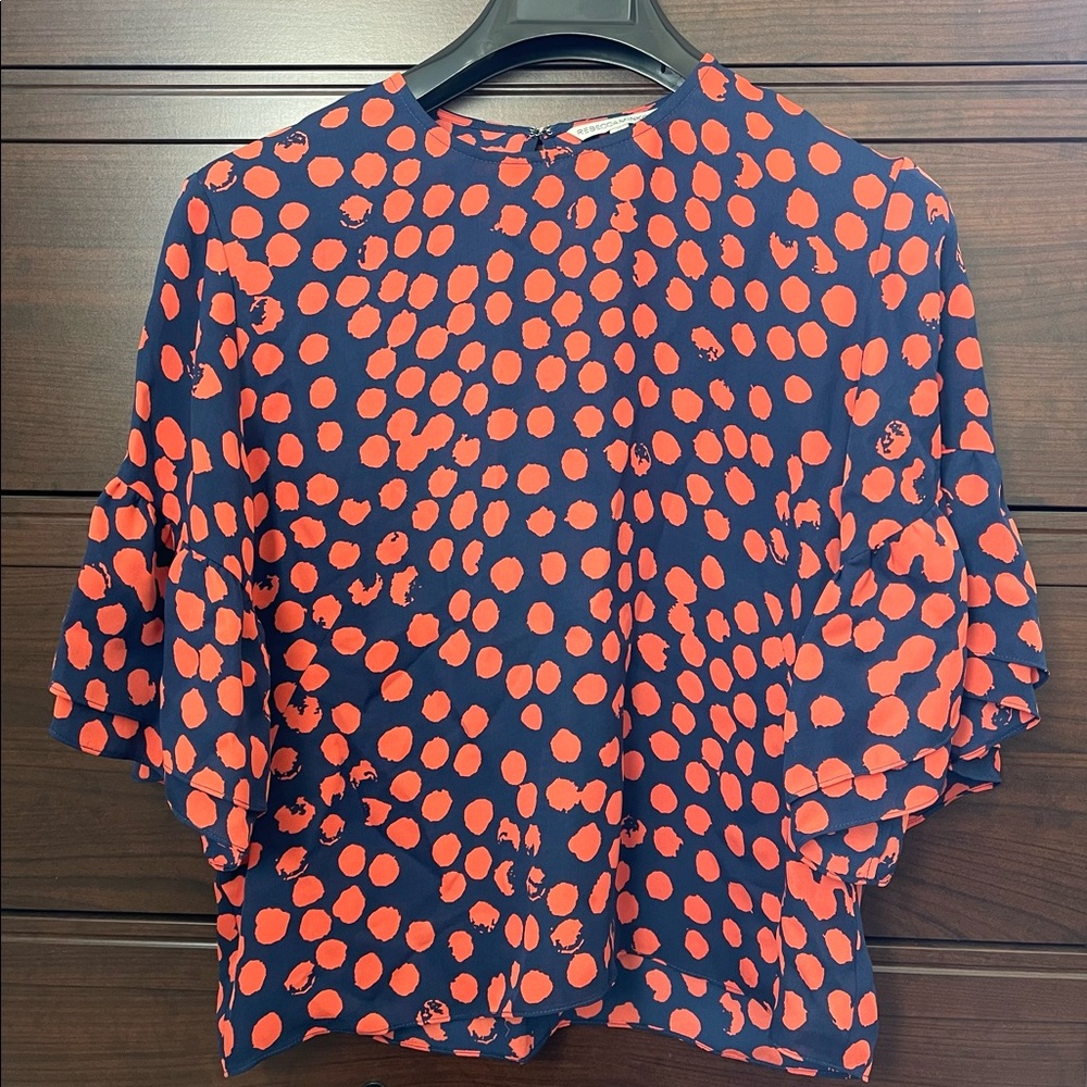 NWOT REBECCA MINKOFF Silk Polka Dot Blouse